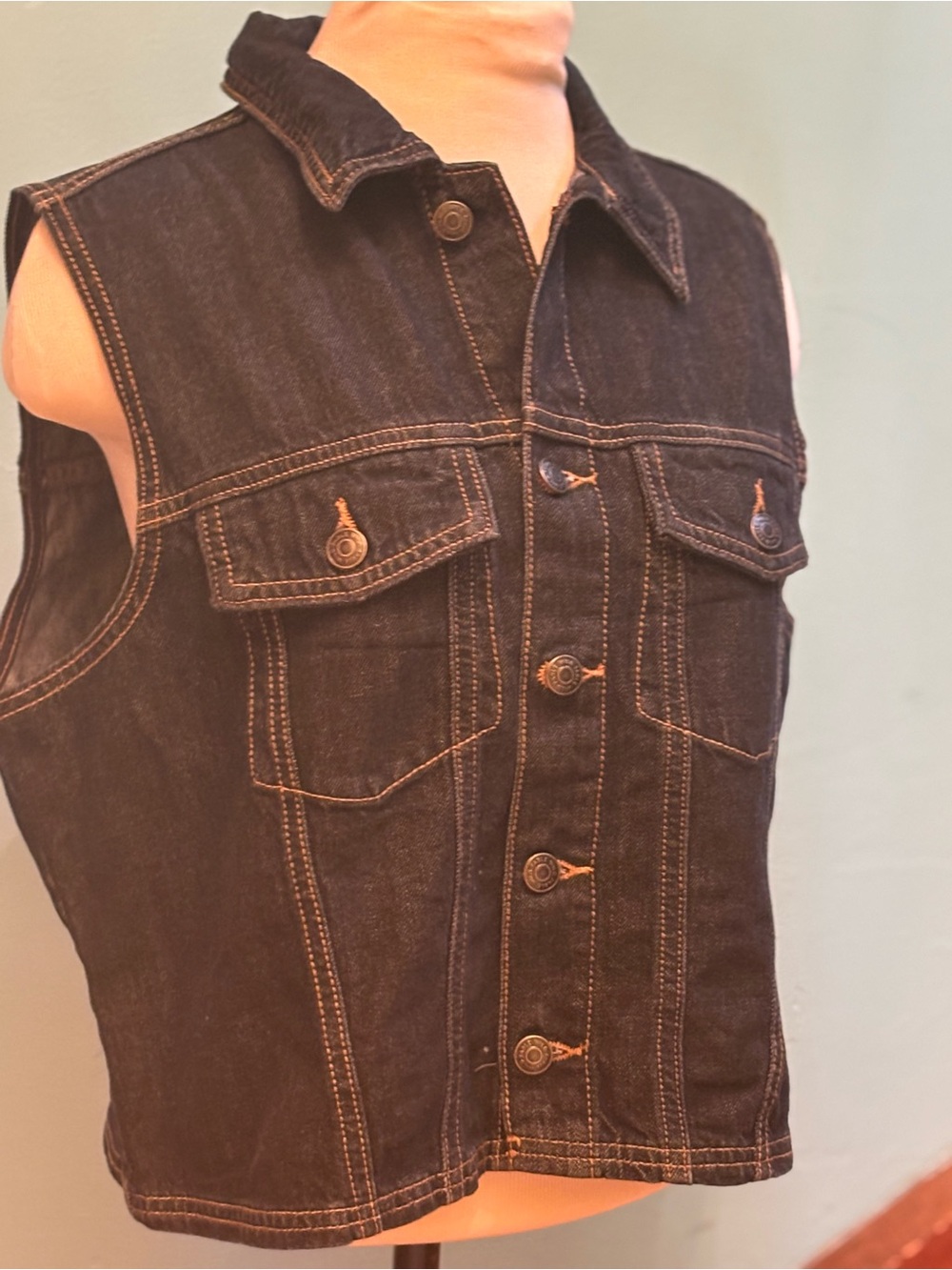wild fable Black Denim women’s Sleeveless Jacket